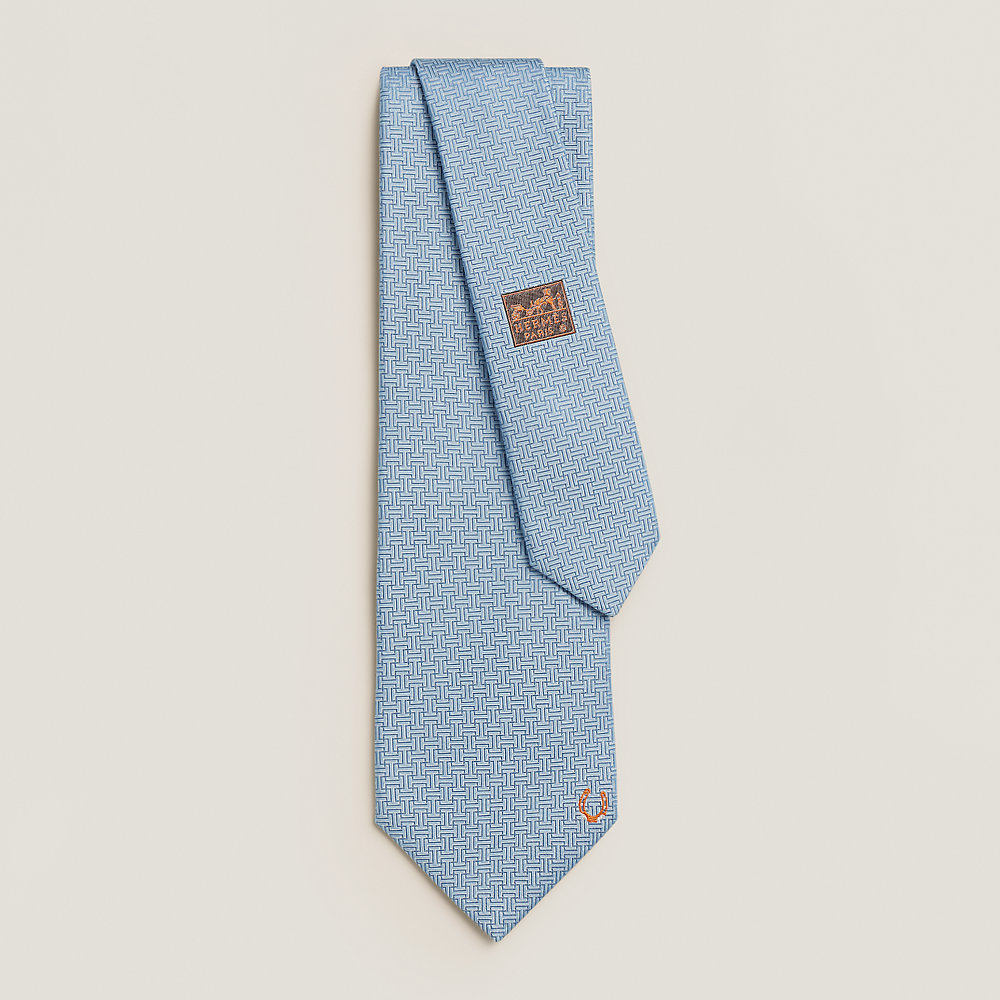 Cravate HERMÈS Vintage Fer à Cheval - Soie 100%, Multicolore, Modèle 759UA